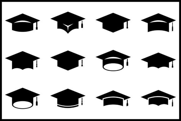 25 Graduation Hat SVG Silhouette Bundle for Crafts & Graphics