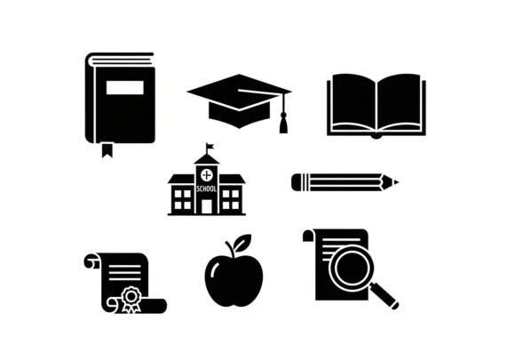 Black and White School Education Book Graphics Review