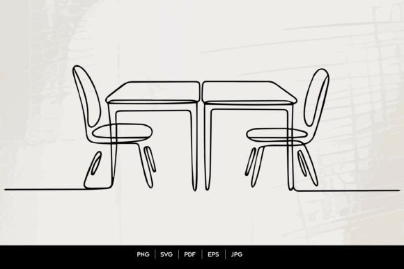Classroom Desks Line Art Graphics for Education Crafts