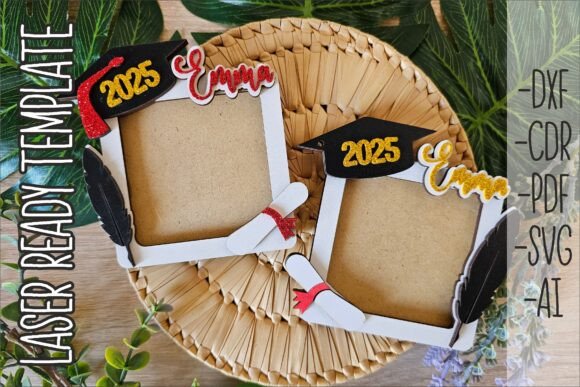 Graduation Photo Frame SVG Laser Cut for Editorial Use