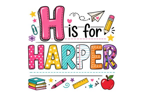 H is for Harper School SVG: Graphics & T-Shirt Designs