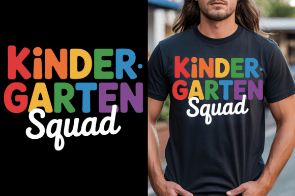 Kindergarten Squad Typographic Design for Blog Graphics & T-Shirt Designs
