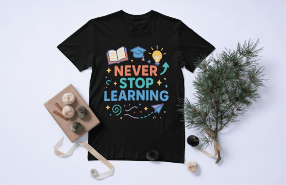 Never Stop Learning Educational SVG: A Versatile Graphic for Bloggers & Digital Publishers