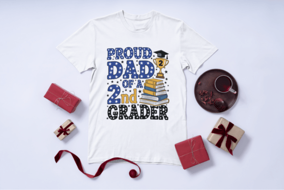 Proud Dad of a 2nd Grader SVG: Graphics & T-Shirt Designs