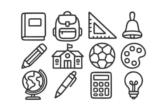 School and Education Icons: Graphics for Branding
