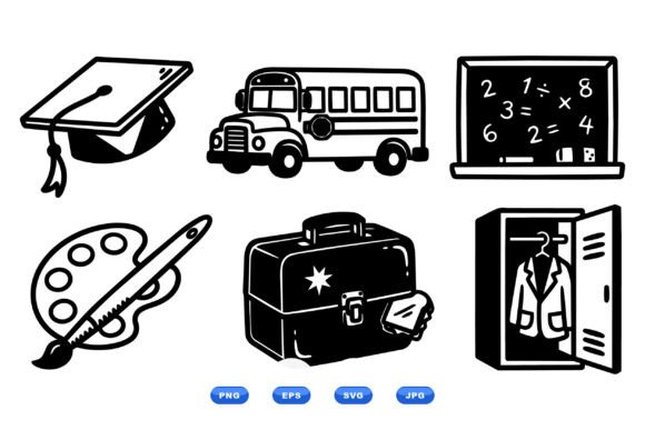 School Education Icon Clipart: Graphics for Crafts