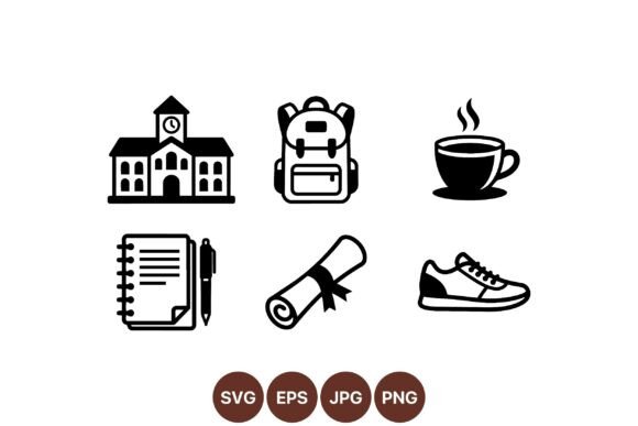School Education Icon Clipart Pack: Graphics & Illustrations