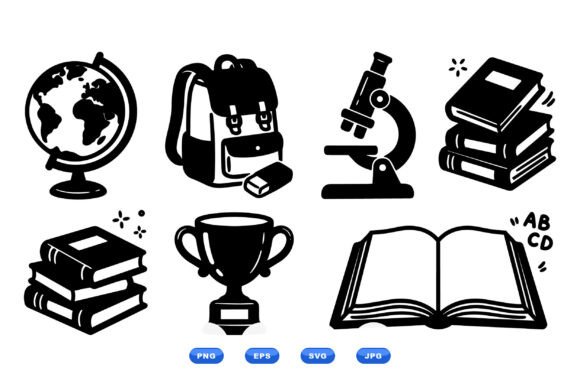 School Education Icon Collection: Graphics for Crafts