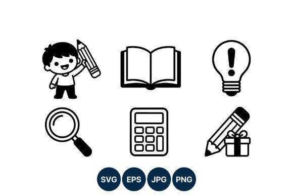 School Education Icons Black White: An Embroidery Review