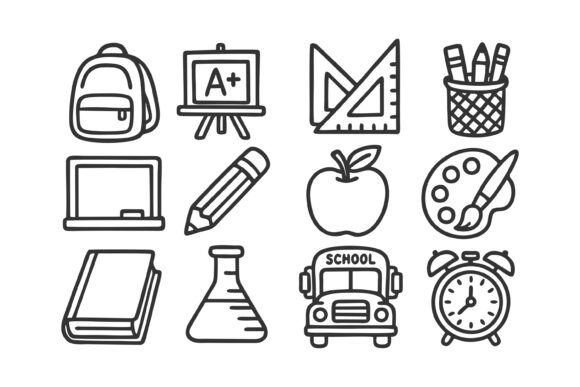 School Icons, Education Symbols: An Embroidery Review