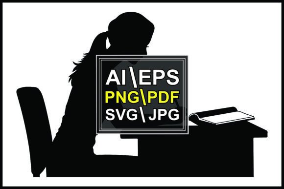 Silhouette Girl Writing: Graphics & Illustrations Review