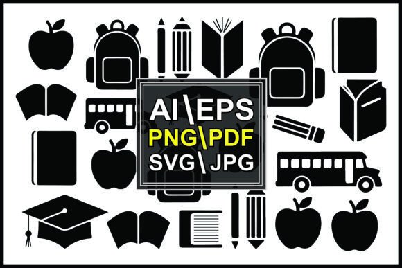 Silhouettes School and Education Set Graphics Review