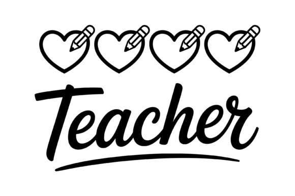 Teacher Heart SVG Design for Graphics & T-Shirt Designs