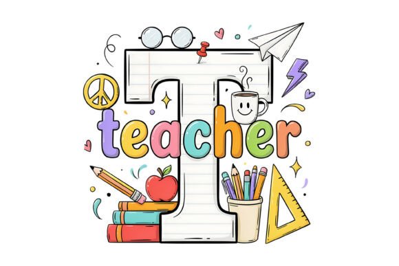 Teacher Letter T School SVG: Graphics for T-Shirt Designs
