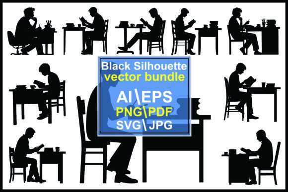 Writing an Essay Silhouette a Student – Clean Illustrations for Educational Blog Graphics